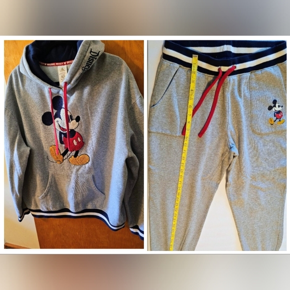 Disney Tops - A Set Disney Gray Mickey Mouse Hoodie & Pants